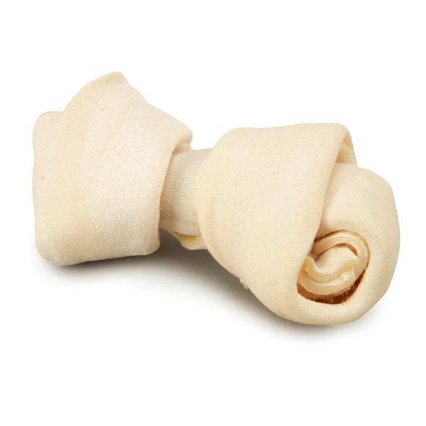 Natural Rawhide Dog Bones Dental Treats Long Lasting Knotted Beef Chews 8" - 9"