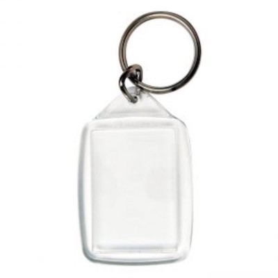 10 x KEVRON ID56 Clear Acrylic Key Tag With Key Ring -55mm x 35mm -FREE POST