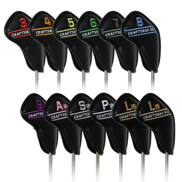 12pcs Black 3#-Lw Golf Iron Covers Headcovers For Cleveland 