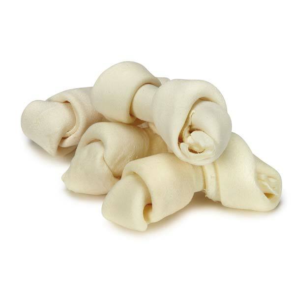 Natural Rawhide Dog Bones Dental Treats Long Lasting Knotted Beef Chews 8" - 9"