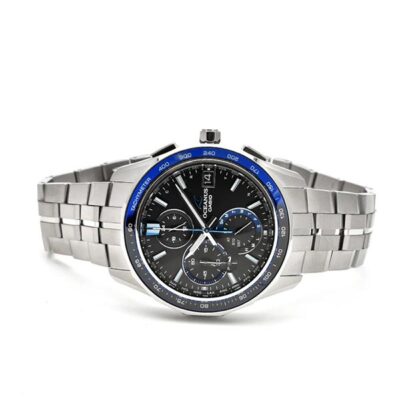 Pre-owned Casio Oceanus Ocw-s7000-1ajf Black Manta Slim Case Chrono Men's Watch In Box
