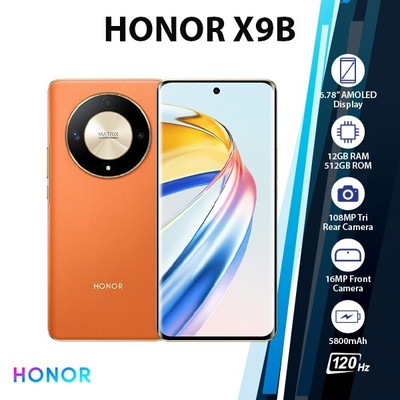 HONOR X9b 5G Android Cell Phone (Orange, 12GB+512GB, Unlocked, Dual SIM)
