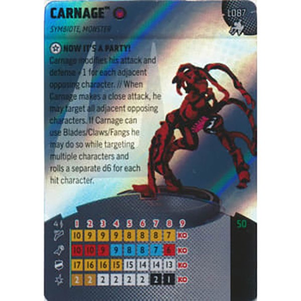 Marvel Heroclix Spiderman Beyond Amazing Legacy Card : Carnage - L087