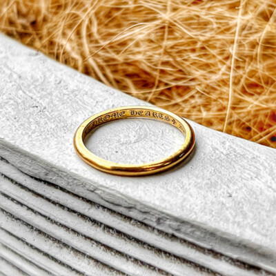 CHROME HEARTS 22K Bubble Gum Ring Wedding US6 Approx. 11.5