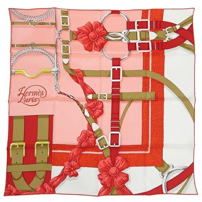 Hermes Scarf Carres70 Carre Silk Red Grand Manege Detailgrand Detail _91036