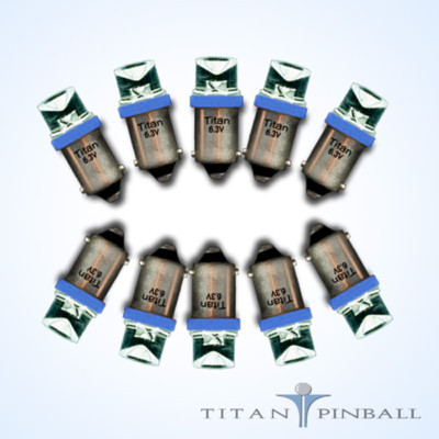 (10 Pack) - 6.3 Volt LED Bulb Concave 44/47 Base (BA9S) Pinball - BLUE