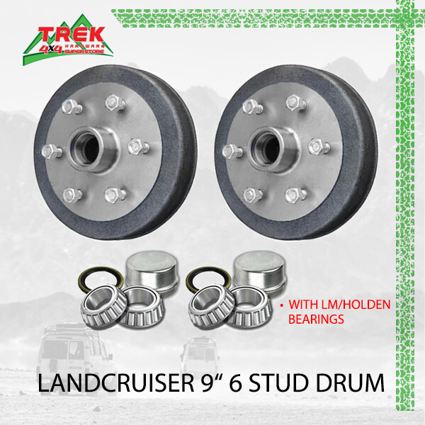 Pair Hub Drum Landcruiser 6 Stud 9
