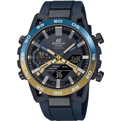 Pre-owned Casio Ecb-2000ynp-1ajf [edifice Nighttime Drive Series] Black Men Watch