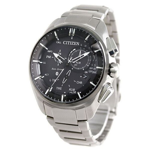 Pre-owned Citizen Eco-drive Bluetooth Bz1041-57e Super Titanium Model Men Watch