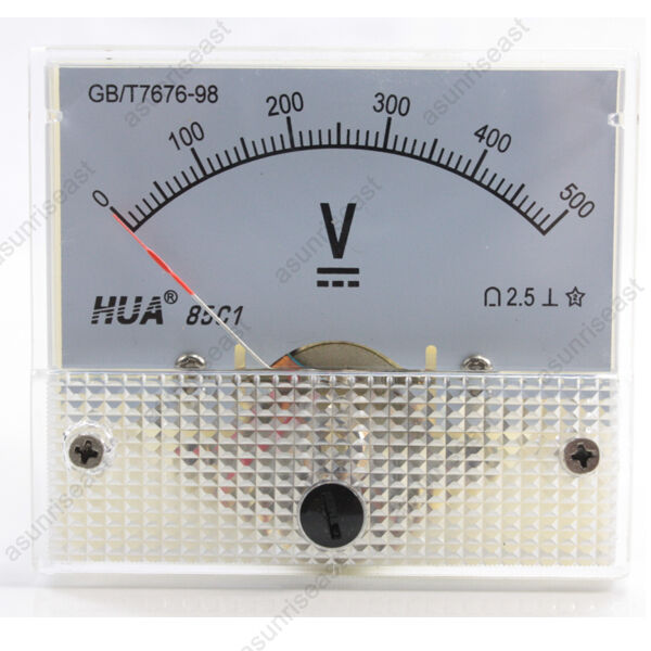 1 × Dc 500v Analog Panel Volt Voltage Meter Voltmeter Gauge 85c1 White 0-500v Dc