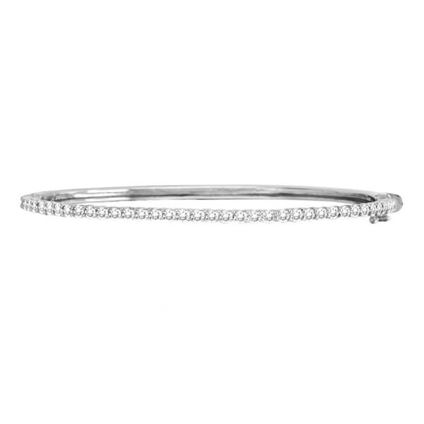 Pre-owned Morris 2.05 Carat Natural Diamond Bangle Bracelet Si 14k White Gold 41 Stones