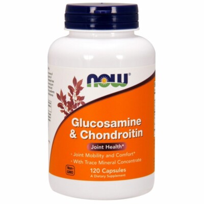 Glucosamine & Chondroitin with Trace Mineral Concentrate 120 Veg Caps By Now Foo