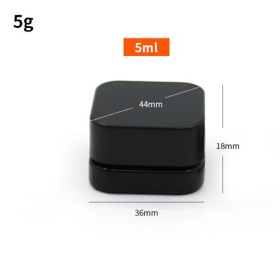 Child Proof 5ml Square jar Glass Containers (100-Pack) Square Jar |  (Black) 