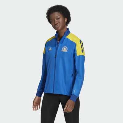 Adidas Women's Boston Marathon 2021 Blue Jacket Celebration CQ8332