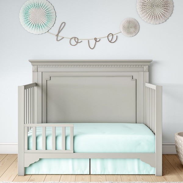 Baby Relax Edgemont 5-in-1 Gray Convertible Baby Crib Infant Toddler Bed Nursery