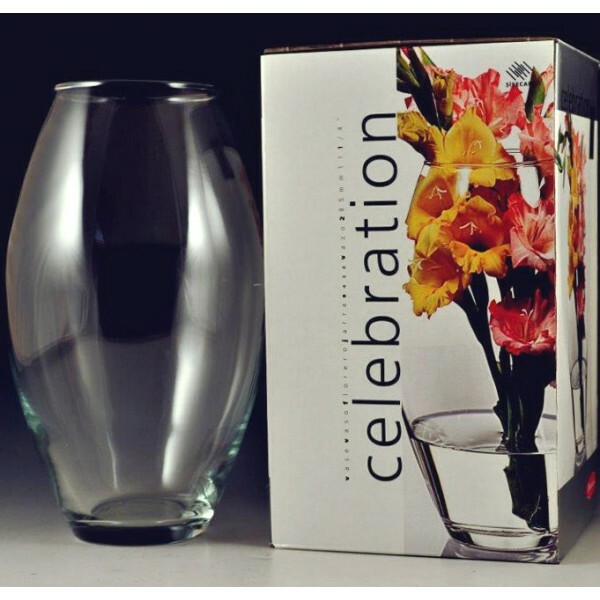 Vaso 28cm Celebration In Vetro Trasparente Elegante Per Fiori Piante