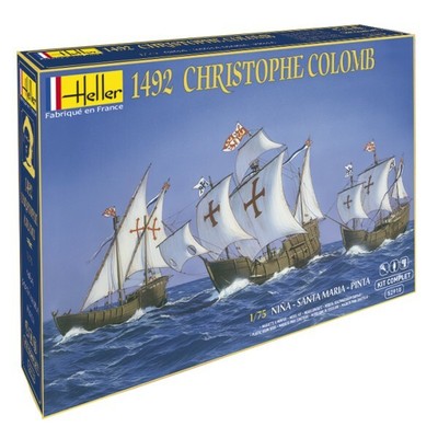 HELLER 52910G 1492 Christopher Colomb Gift Set Plastic Kit 1/75 Scale Courier Po