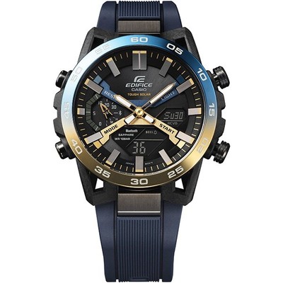 Pre-owned Casio Ecb-2000ynp-1ajf [edifice Nighttime Drive Series] Black Men Watch