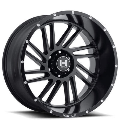 20 22 24'' Hostile Wheels H110 Stryker Satin Black Off-Road Rims (4pcs)