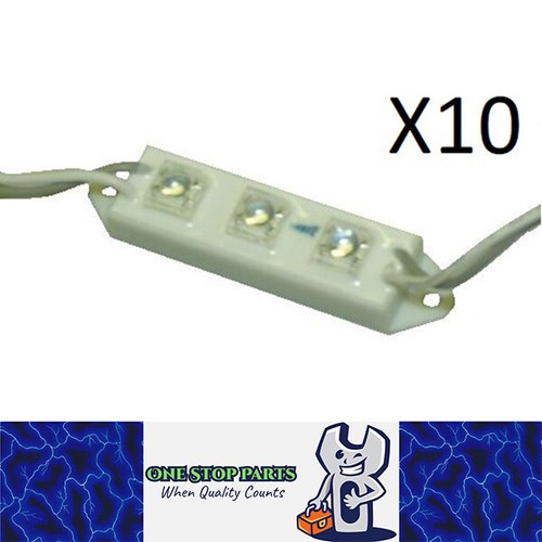 10 x 12v Green LED Module blocks with mount tabs, daisey chain of 10pcs Green