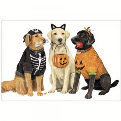 Mary Lake-Thompson Dog Friends Halloween Flour Sack Kitchen Towel