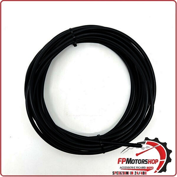 GUAINA PER CAVO FRENO CAMBIO FRIZIONE MOTO SCOOTER 7mm NERO 10MT UNIVERSALE