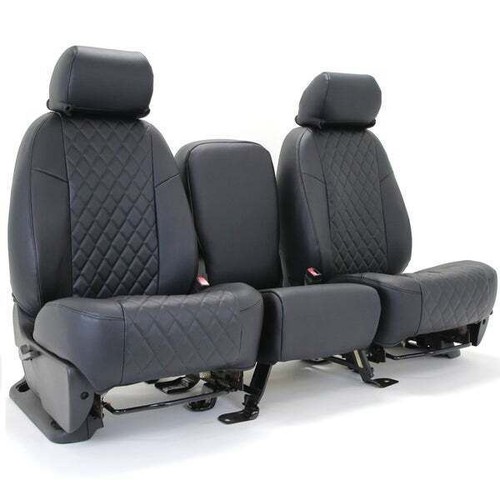 Coverking Diamond Stitch Leatherette Black Custom Seat Covers for Chevy Impala