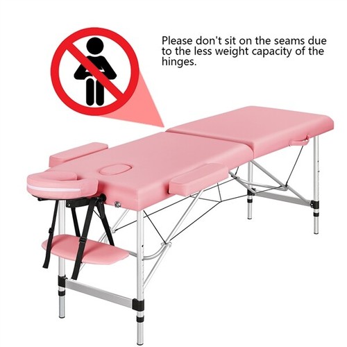 Aluminum Massage Bed Facial Salon Spa Bed 2 Fold Portable Eyelash Extension Bed