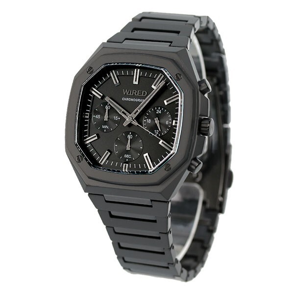 Pre-owned Seiko Wired Reflection Agat447 Stainless Steel Men's Black Watch In Box