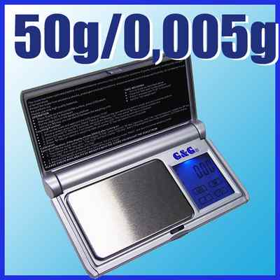 G&G BS 50g/0,005g Feinwaage Laborwaage Digital-Waage Taschenwaage