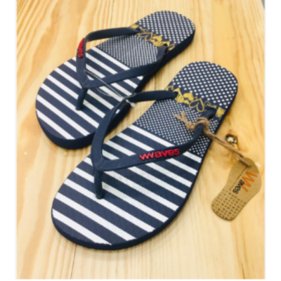 Waves Natural Rubber Slippers unisex Casual Printed Pattern Flat Sandals