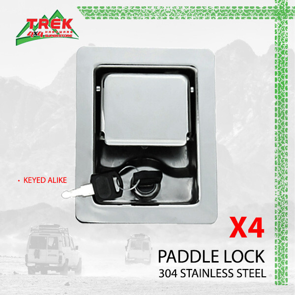 4X Stainless Steel Paddle Lock 140mmx108mm Latch Handle Toolbox Caravan Trailer