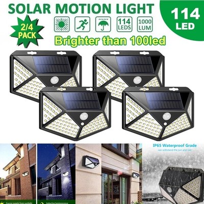 Premium 4 Pack 18 cm 114 LED Solar Light 3 Model Motion Sensor Sidewalk Outdoor 