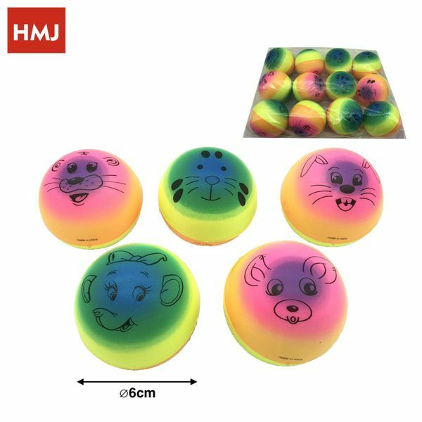 Set 12 Pz Palline Palle In Spugna Gioco Bambini Bimbi Giocattolo Faccine hmj