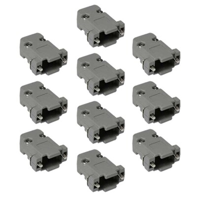10x DB9 D-SUB 9-Pin RS232 Plastic Hood Housing Serial Port Solder Cup Connector