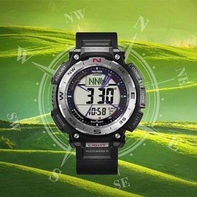 Pre-owned Casio Pro Trek Prw-3400-1jf Men's Watch Climber Line Atomic Radio Digital Solar