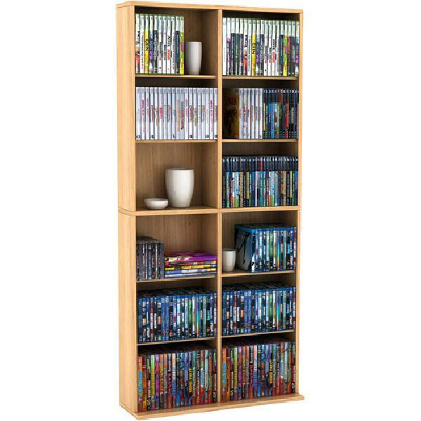 New Media Tower Rack Storage 464 CD 228 DVD Shelf Cabinets Organizer Stand 54in