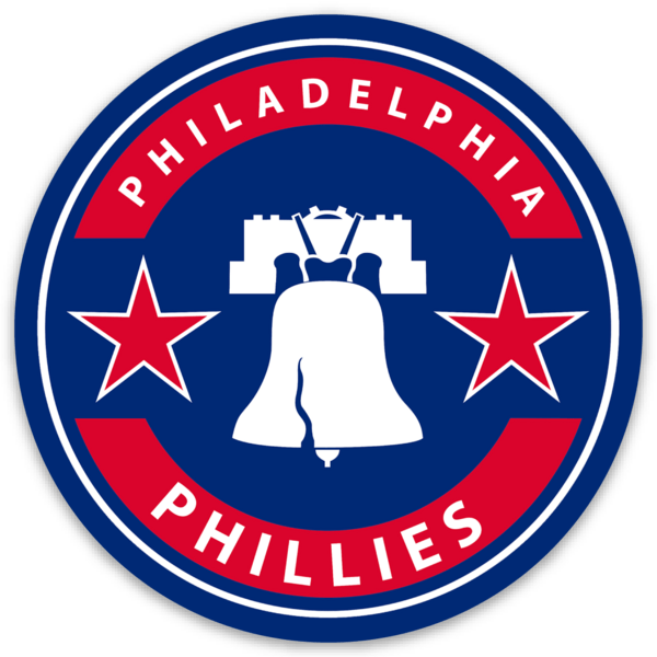Philadelphia Phillies Liberty Bell Baseball Monogram Type Die-Cut Round MAGNET
