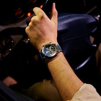 Pre-owned Casio Ecb-2000ynp-1ajf [edifice Nighttime Drive Series] Black Men Watch