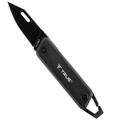 True Utility Modern Key Chain Knife Black Compact Clip Point Blade
