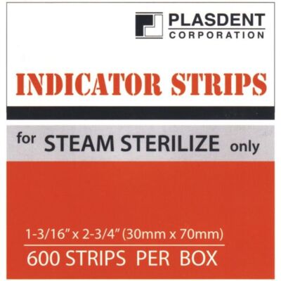 Plasdent Indicator Strips for Steam Sterilize Only, 600/Bx, 1-3/16'' x 2-3/4''