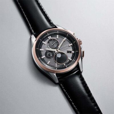Pre-owned Citizen Attesa By1004-17x Moon Phase Eco-drive Solar Radio Men Watch In Box