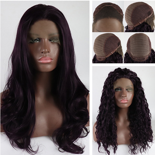 Curly Kinky Cap Lace Front Wig 20 Inches Fashion Long Wavy Dark