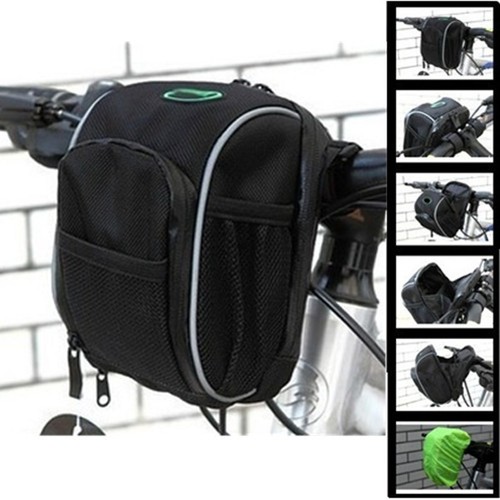 Cycling Bag Bicycle Bike Front Basket Bag Handlebar Zipper Bag Rain Cover Black 781903856962 Ebay
