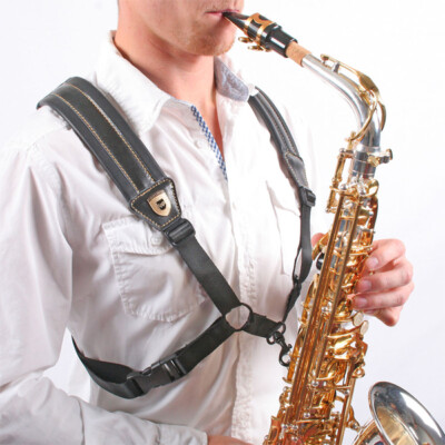 Professioneller Saxophongurt Saxophon Strap Schultergurt Size XS-M, Lederpolster