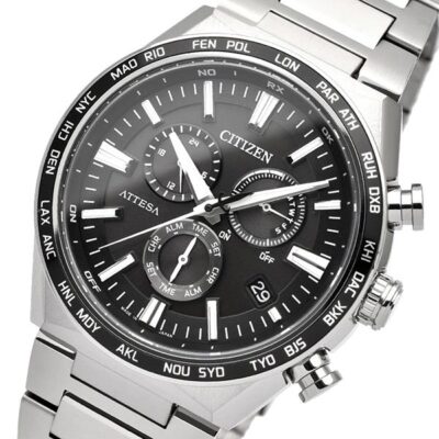 Pre-owned Seiko Citizen Attesa Act Line Cb5966-69e Black Men's Watch In Box