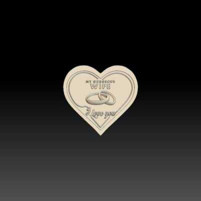 STL File Heart v1 -  Model for CNC Router Machine