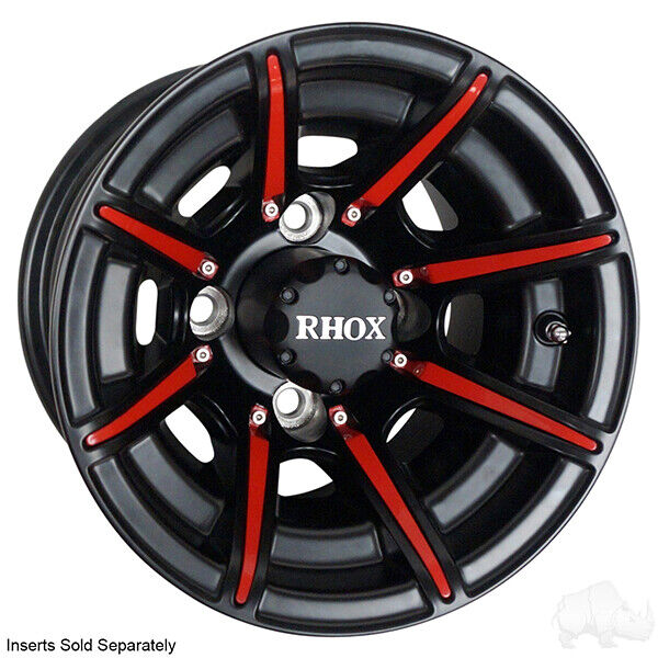 RHOX Color  Golf Cart Wheel Insert, Red,  4 Bags of 8 for RX150 Series Wheels