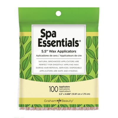 Spa Essentials 5.5'' Large Wax Spatulas Waxing Applicators - 100 PCS