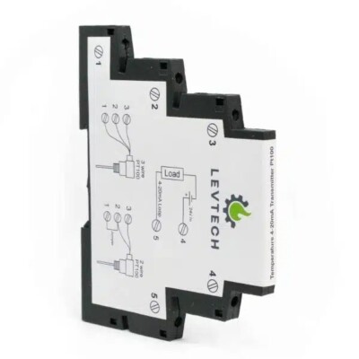 Levtech - Slim Industrial Temperature Transmitter 4-20mA for Pt100/Pt1000 Sensor
